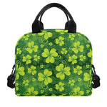St. Patrick's Day Shamrock Pattern Print Insulated Lunch Bag