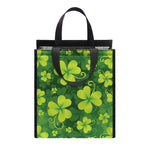 St. Patrick's Day Shamrock Pattern Print Insulated Lunch Tote