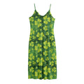 St. Patrick's Day Shamrock Pattern Print Jersey Midi Cami Dress