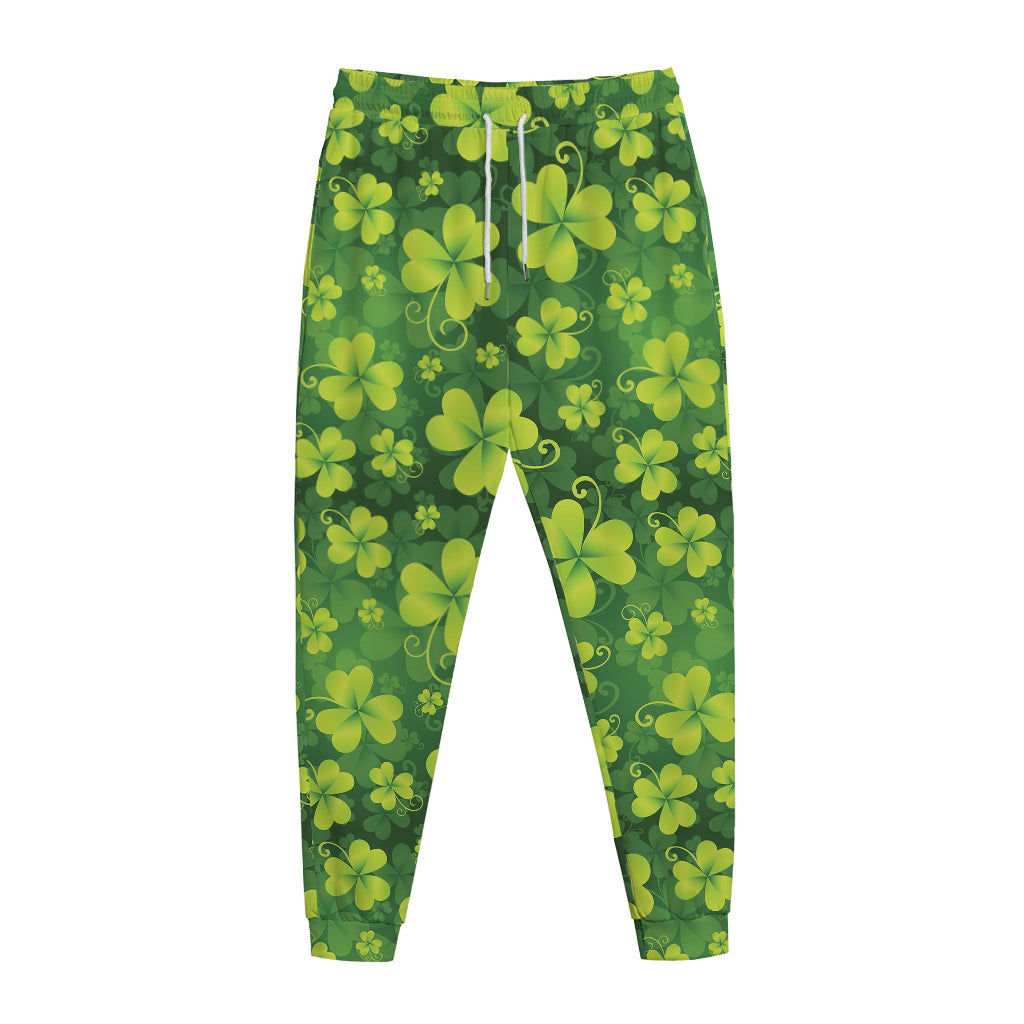 St. Patrick's Day Shamrock Pattern Print Jogger Pants