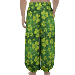 St. Patrick's Day Shamrock Pattern Print Lantern Pants