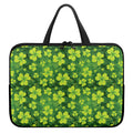 St. Patrick's Day Shamrock Pattern Print Laptop Sleeve With Handle
