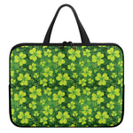 St. Patrick's Day Shamrock Pattern Print Laptop Sleeve With Handle