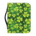St. Patrick's Day Shamrock Pattern Print Leather Bible Cover