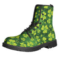 St. Patrick's Day Shamrock Pattern Print Lace-Up Boots
