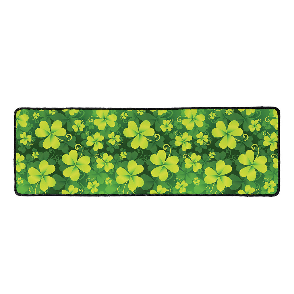 St. Patrick's Day Shamrock Pattern Print Long Kitchen Mat