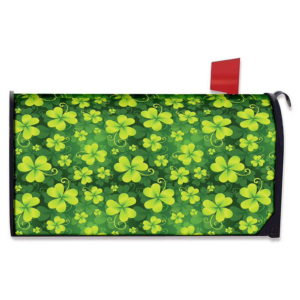 St. Patrick's Day Shamrock Pattern Print Mailbox Cover