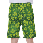 St. Patrick's Day Shamrock Pattern Print Men's Beach Shorts