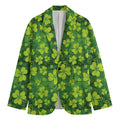 St. Patrick's Day Shamrock Pattern Print Men's Blazer