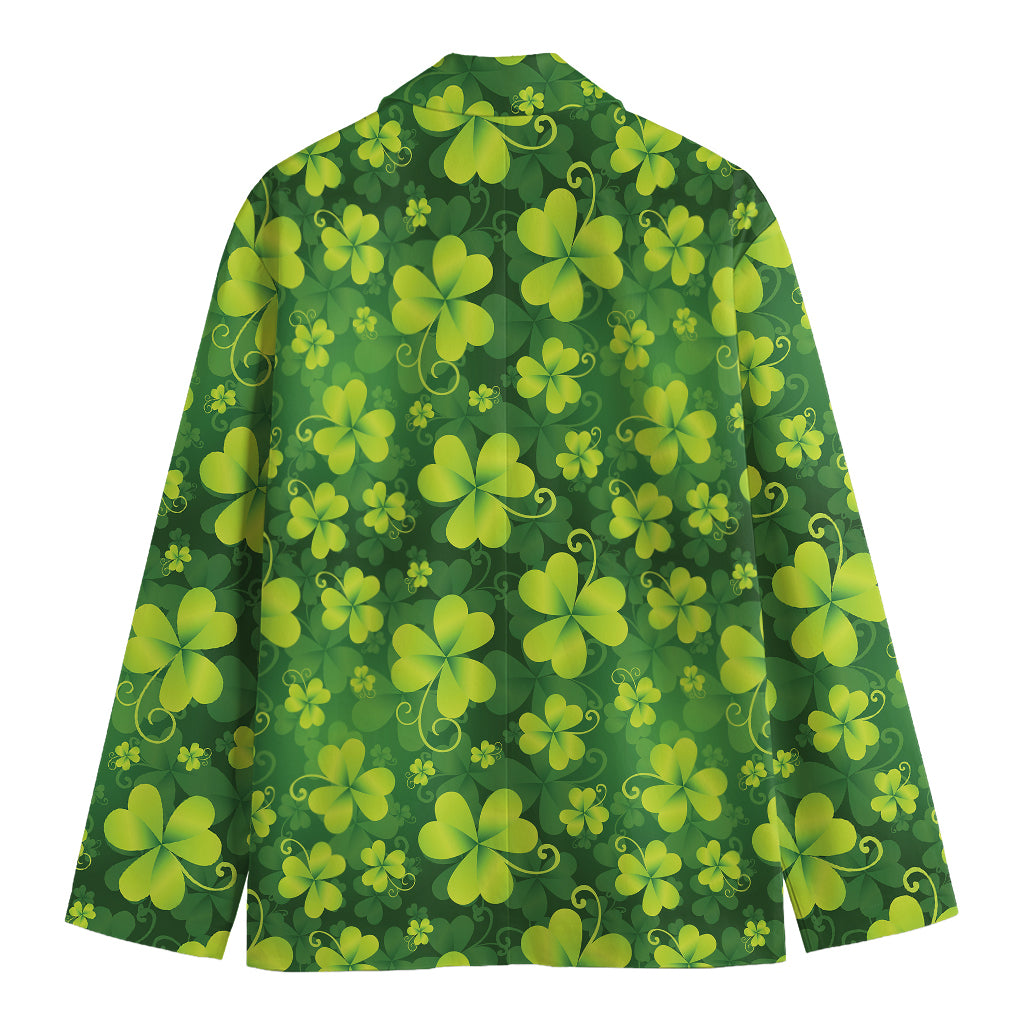 St. Patrick's Day Shamrock Pattern Print Men's Blazer