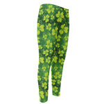 St. Patrick's Day Shamrock Pattern Print Men's Compression Pants