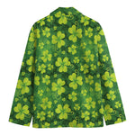 St. Patrick's Day Shamrock Pattern Print Men's Cotton Blazer
