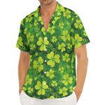 St. Patrick's Day Shamrock Pattern Print Men's Deep V-Neck Shirt