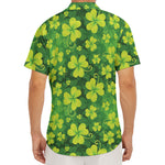St. Patrick's Day Shamrock Pattern Print Men's Deep V-Neck Shirt