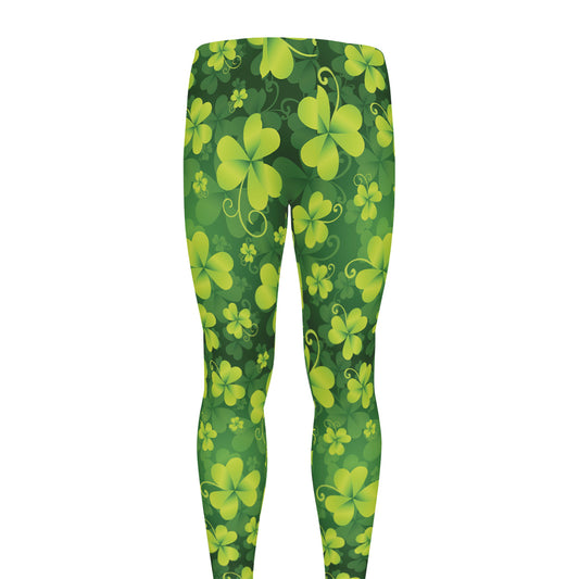 St. Patrick's Day Shamrock Pattern Print Men's leggings
