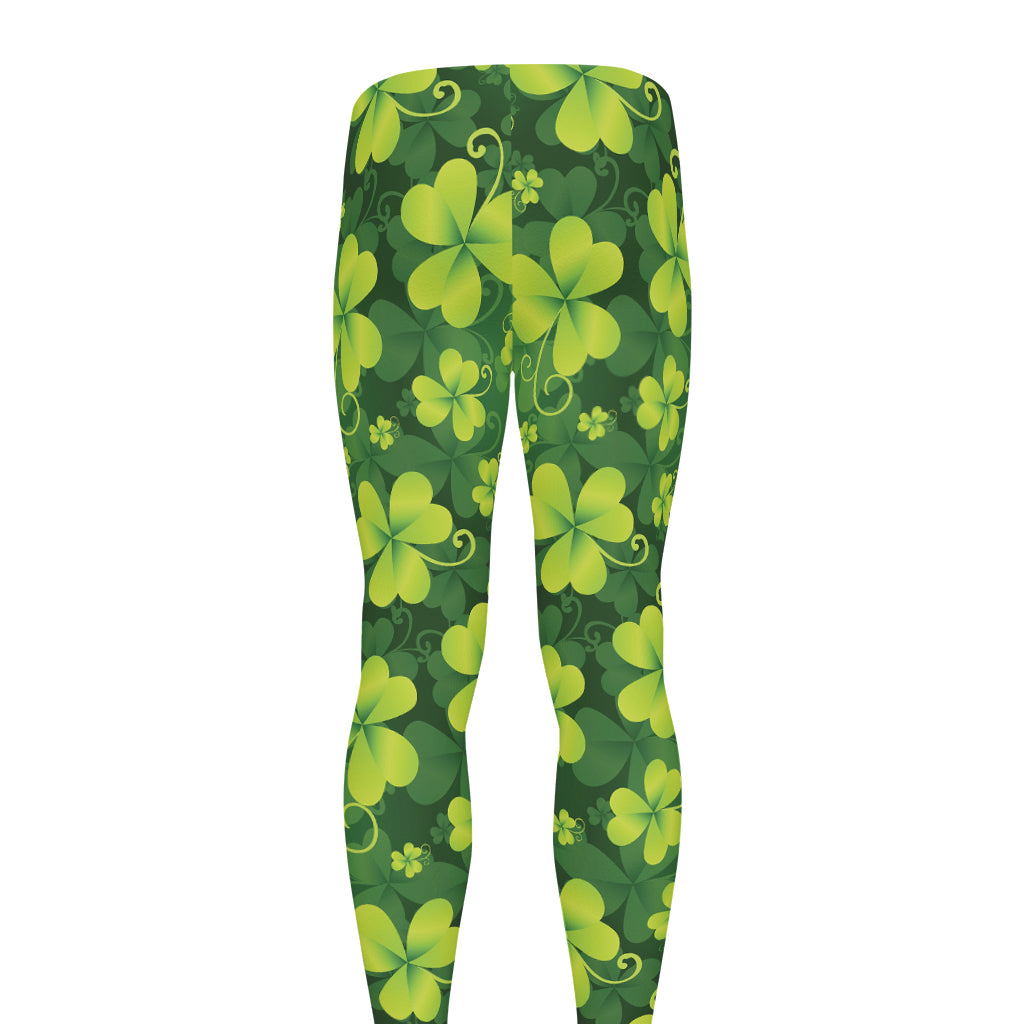 St. Patrick's Day Shamrock Pattern Print Men's leggings