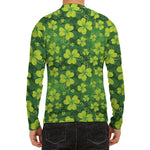 St. Patrick's Day Shamrock Pattern Print Men's Long Sleeve Rash Guard