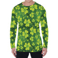St. Patrick's Day Shamrock Pattern Print Men's Long Sleeve T-Shirt