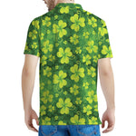 St. Patrick's Day Shamrock Pattern Print Men's Polo Shirt