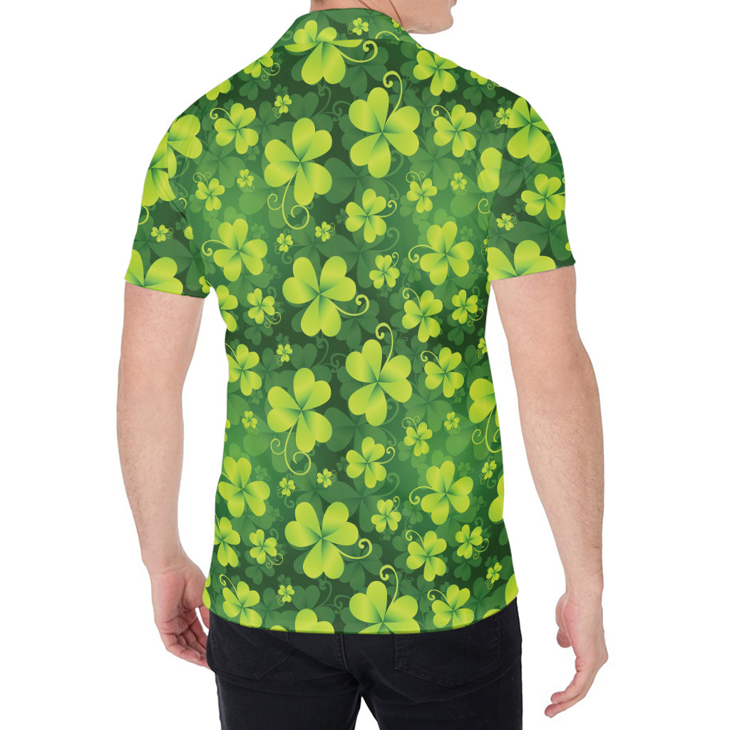 St. Patrick's Day Shamrock Pattern Print Men's Shirt
