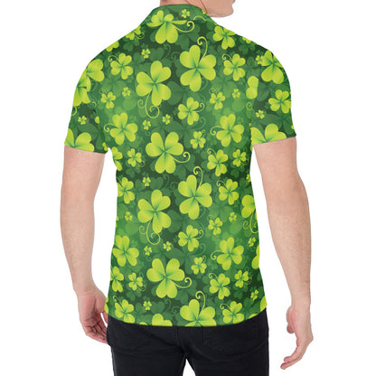 St. Patrick's Day Shamrock Pattern Print Men's Shirt
