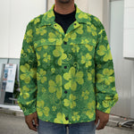 St. Patrick's Day Shamrock Pattern Print Men's Shirt Jacket