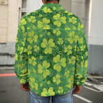St. Patrick's Day Shamrock Pattern Print Men's Shirt Jacket