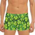 St. Patrick's Day Shamrock Pattern Print Men's Short Boxer Briefs