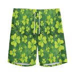 St. Patrick's Day Shamrock Pattern Print Men's Sports Shorts