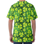 St. Patrick's Day Shamrock Pattern Print Men's Velvet T-Shirt