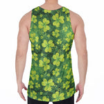 St. Patrick's Day Shamrock Pattern Print Men's Velvet Tank Top