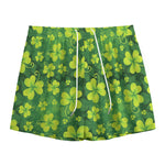 St. Patrick's Day Shamrock Pattern Print Mesh Shorts