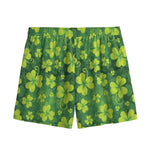 St. Patrick's Day Shamrock Pattern Print Mesh Shorts