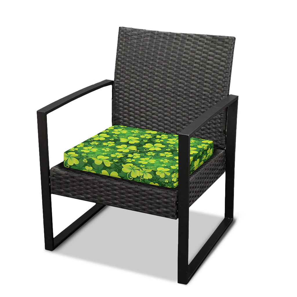 St. Patrick's Day Shamrock Pattern Print Outdoor Seat Cushion Cover