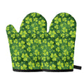 St. Patrick's Day Shamrock Pattern Print Oven Mitts