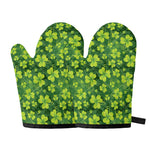 St. Patrick's Day Shamrock Pattern Print Oven Mitts