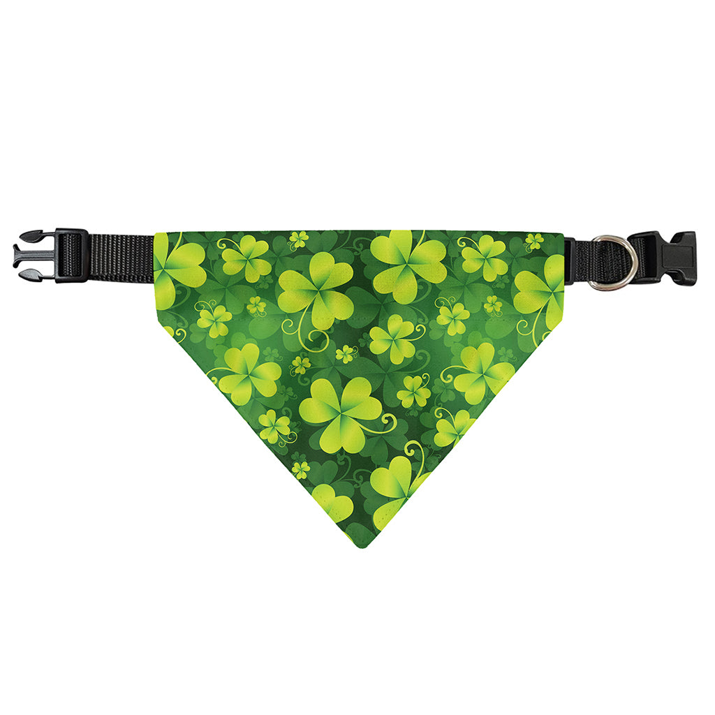 St. Patrick's Day Shamrock Pattern Print Over The Collar Dog Bandana