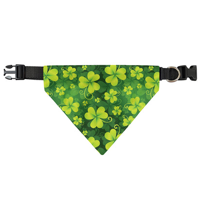St. Patrick's Day Shamrock Pattern Print Over The Collar Dog Bandana
