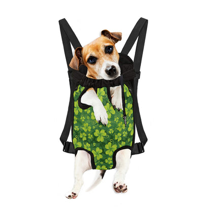 St. Patrick's Day Shamrock Pattern Print Pet Carrier Backpack