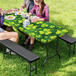 St. Patrick's Day Shamrock Pattern Print Picnic Table Cover