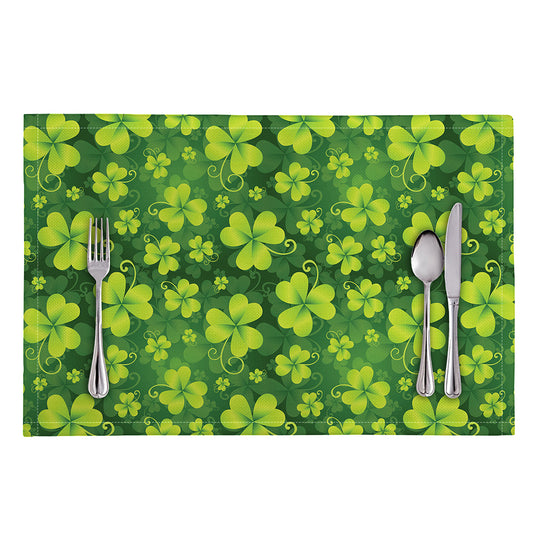 St. Patrick's Day Shamrock Pattern Print Placemat