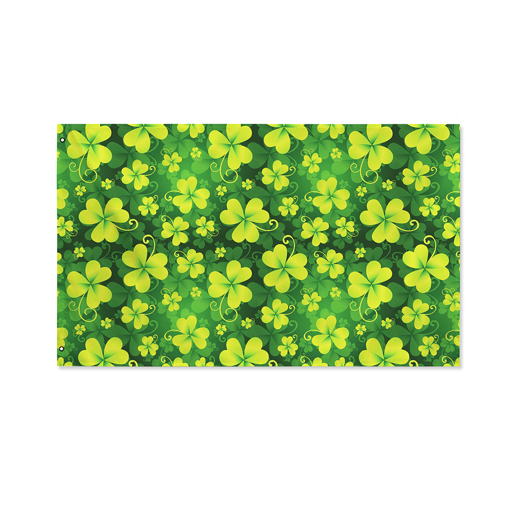 St. Patrick's Day Shamrock Pattern Print Polyester Flag