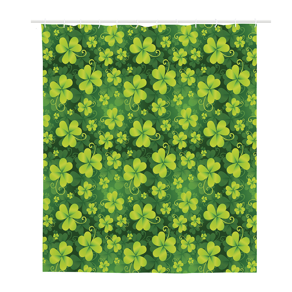 St. Patrick's Day Shamrock Pattern Print Polyester Shower Curtain