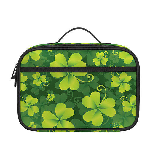 St. Patrick's Day Shamrock Pattern Print Portable Lunch Bag