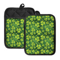 St. Patrick's Day Shamrock Pattern Print Pot Holders With Pocket