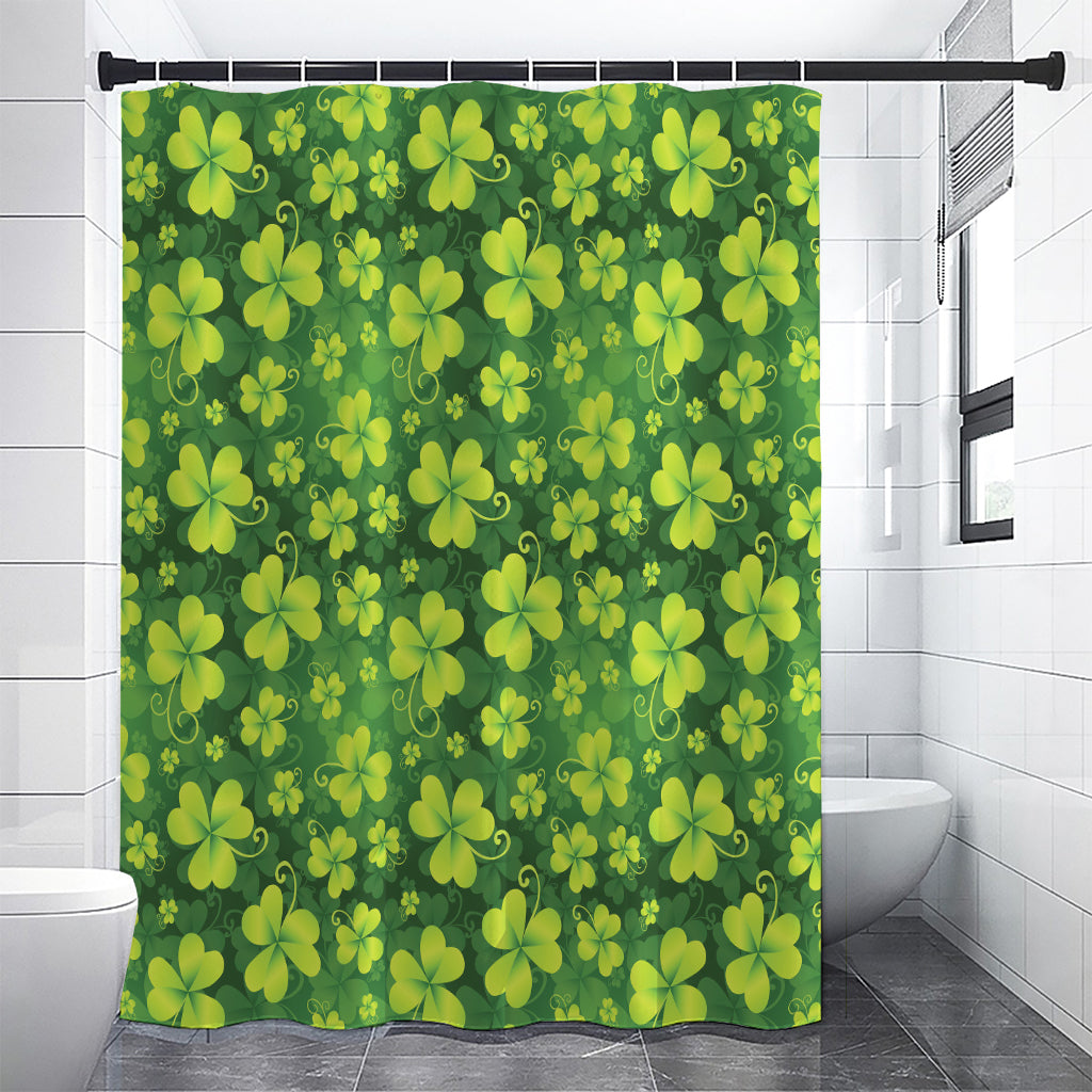 St. Patrick's Day Shamrock Pattern Print Premium Shower Curtain