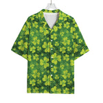 St. Patrick's Day Shamrock Pattern Print Rayon Hawaiian Shirt