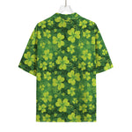 St. Patrick's Day Shamrock Pattern Print Rayon Hawaiian Shirt
