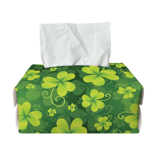 St. Patrick's Day Shamrock Pattern Print Rectangle Tissue Box Cover
