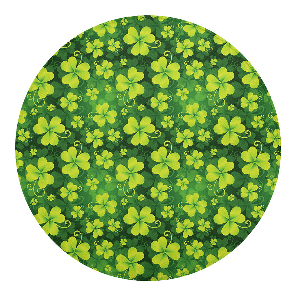 St. Patrick's Day Shamrock Pattern Print Round Blanket